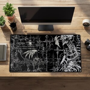 Cybersigilism Mouse Pad, Cyber Sigil Mousepad, Dark Tech Desk Mat, Futuristic Gothic Gaming Setup, Cyberpunk Desk Decor, Gamer Gift