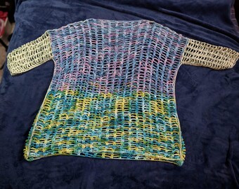 Crocheted Mesh Beach Cover up