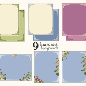 First Birthday Clip Art Set | Garden Tea Party | Hand Drawn Frames ...