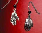 Silver hand earrings - solid sterling silver.