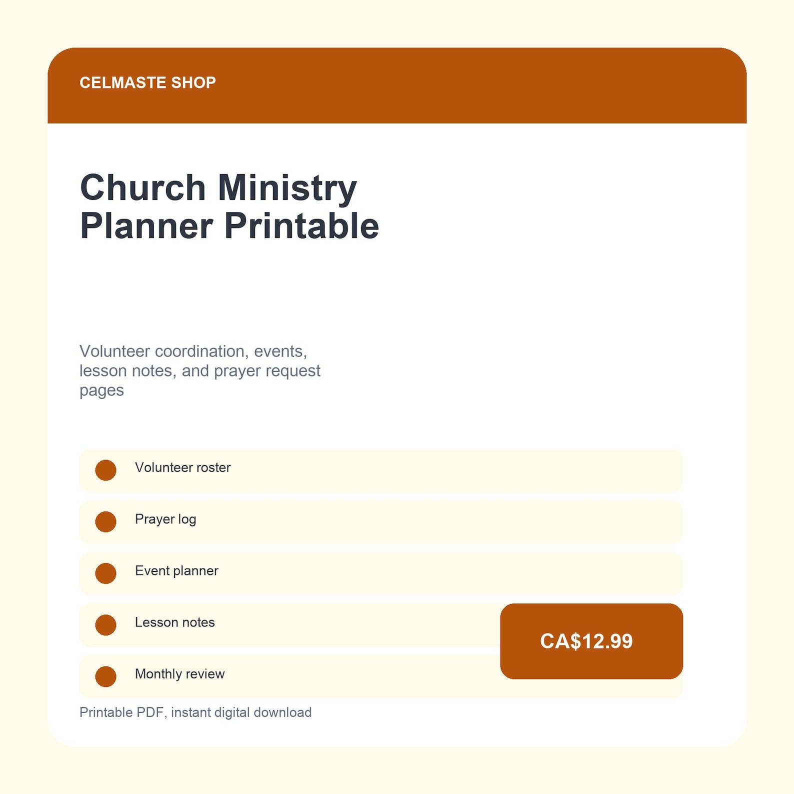 Ministry Notes.pdf Church Ministry Planner Printable | Volunteer Schedule, Event Notes ...