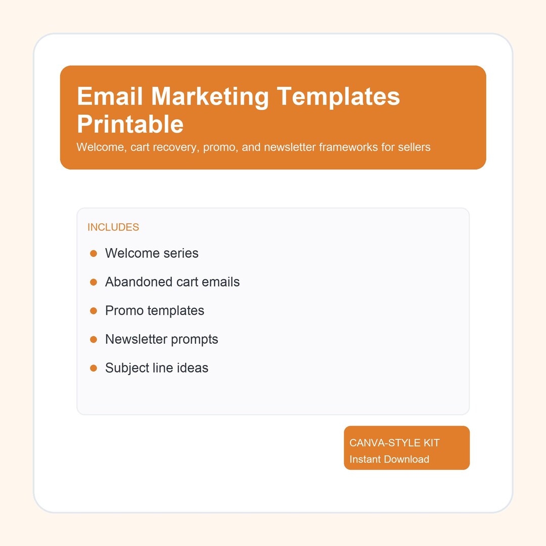 Email Advertising Template.pdf Email Marketing Templates Printable | Welcome Series, Abandoned Cart ...