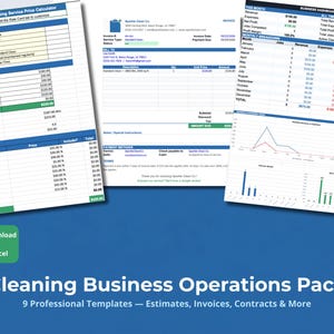 Cleaning Business Template Bundle | Estimate, Invoice, Contract, Checklist | Word + Excel | Editable Operations Pack | Instant Download