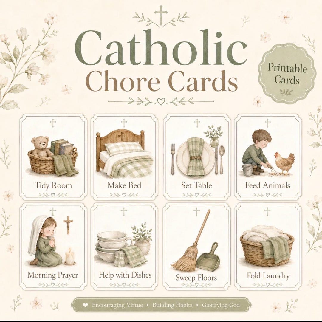 Catholic Morning Routine Printable Catholic Chore Cards for Children | Daily Routine, Faith ...