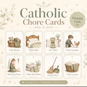 Catholic Chore Cards for Children | Daily Routine, Faith, Responsibility (Digital Download)