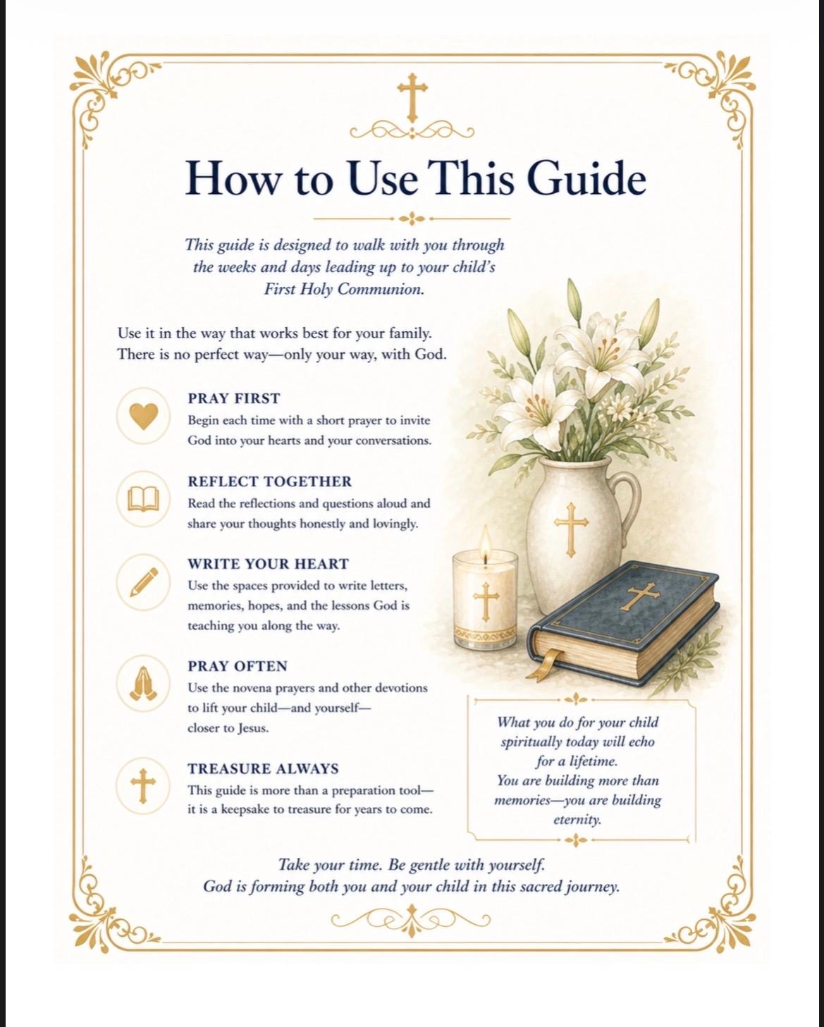First Holy Communion Parent Guide & Keepsake Booklet (PDF Download) - Etsy