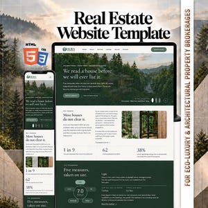 AURA - Plantilla web de lujo para bienes raíces (HTML y CSS), portafolio de agente inmobiliario, sitio de listado de propiedades, diseño moderno para agencias.