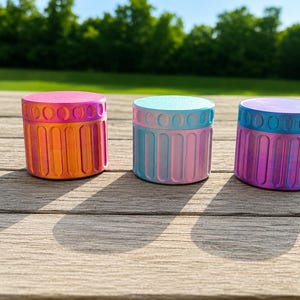 3mLバイアルホルダー｜ねじ込み式蓋付きバイアル4本収納ケース｜3Dプリント製研究用バイアルオーガナイザー｜トラベルケース｜各種カラー