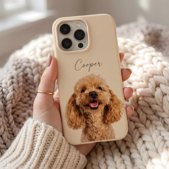 Custom Pet Phone Case from Photo, Personalized Dog & Cat iPhone Case with Name, Pet Portrait Case, Gift for Dog Lover, Pet Memorial