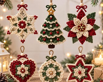 Crochet Christmas Decor Pattern, Coaster & Wreath Pattern, Christmas Table Decor, Ornament Pattern PDF, Beginner Friendly Crochet| PDF Guide