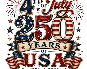 4th of July 250 Years USA png| America Years Anniversary Design | USA 1776–2026 Patriotic Sublimation | Independence Day T-Shirt Floral