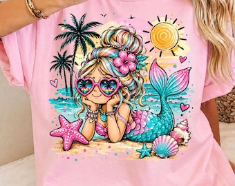 Preppy Mermaid Png Bundle| Beach Summer Girl Sublimation| Mermaid Vibes| Watercolor Dtf Design| Viral Best Seller Png| Digital Download