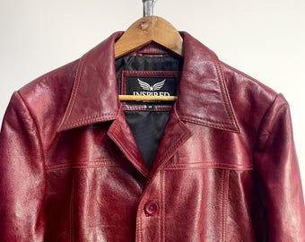 Autentico cappotto in pelle rossa di Tyler Durden del Fight Club / Giacca in pelle per cosplay di Brad Pitt