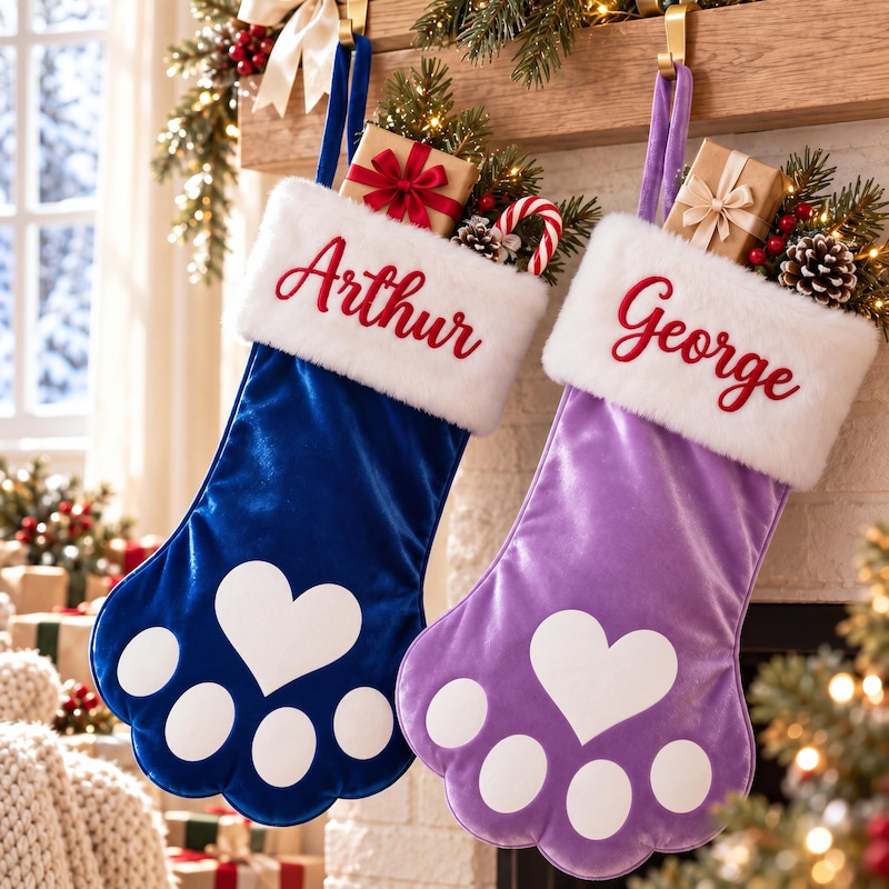 Paw Shaped Cat Stocking - Etsy