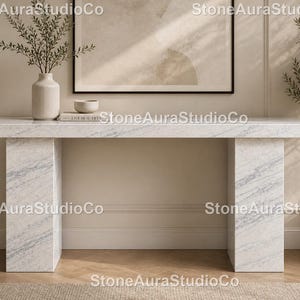 Marble Console Table  White Marble Console Table   Stone Console Table, White Marble White Marble  Table, Luxury Console ,White Stone  Table