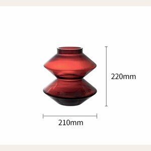 Small Red Geometric Glass Vase  Murano Style Handblown  Stacked Art Glass  Luxury Home Decor  Unique Designer Centerpiece  Gift for Her