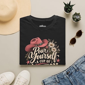 Pour Yourself a Cup of Ambition Shirt, Dolly Parton 9 To 5 Tee, Country Music Lover Gift, Coffee Lover Shirt image 3