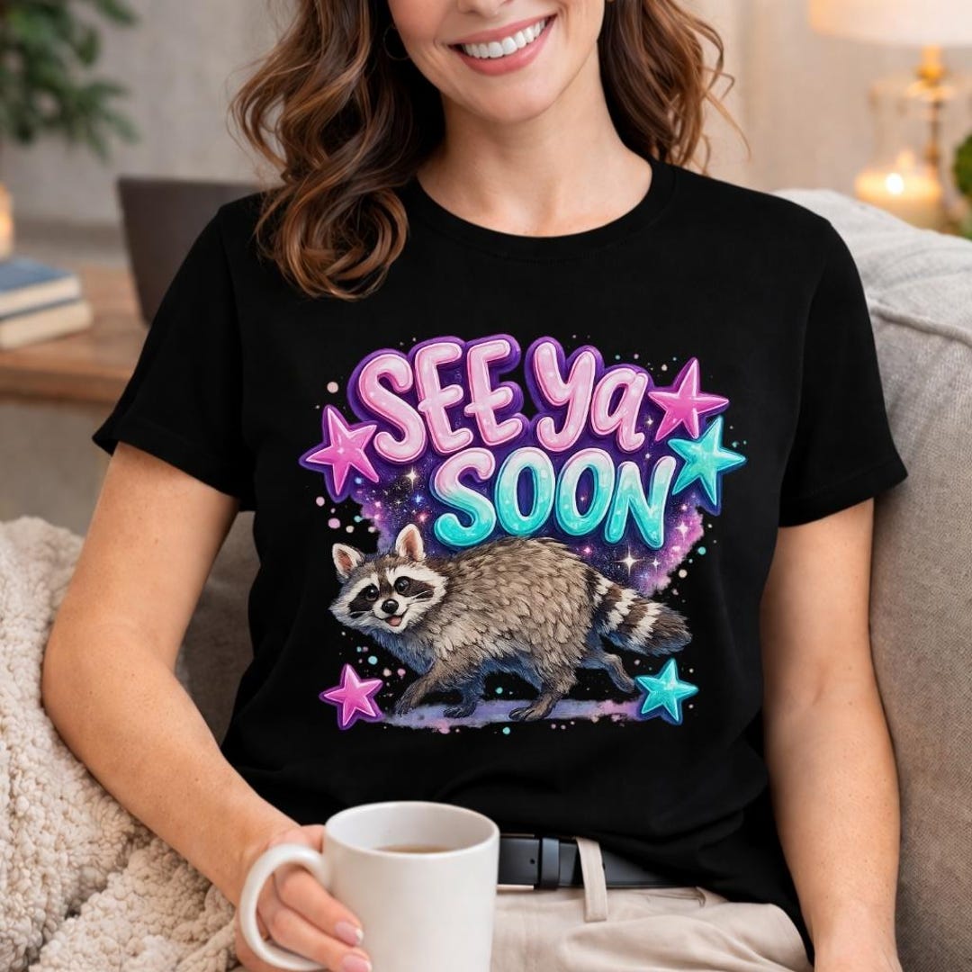 See Ya Soon Raccoon Shirt, Funny Raccoon Quote Tee, Cute Animal Meme ...