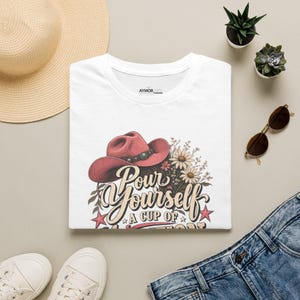 Pour Yourself a Cup of Ambition Shirt, Dolly Parton 9 To 5 Tee, Country Music Lover Gift, Coffee Lover Shirt image 4
