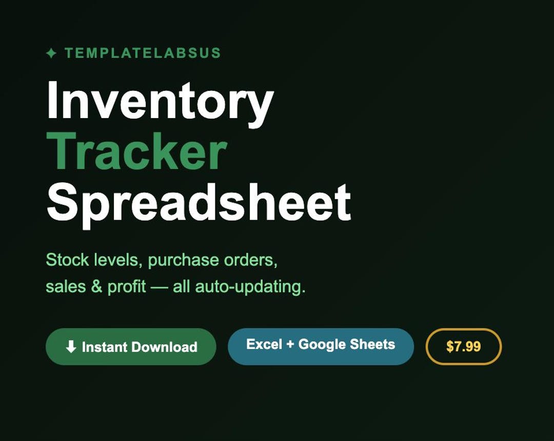 Inventory Tracker Excel Template | Small Business Stock Management ...