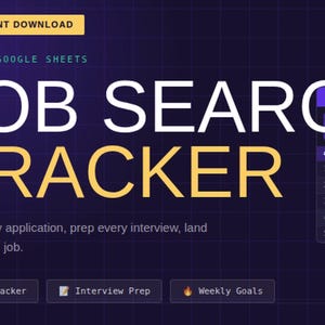 Job Search Tracker, Interview Prep, Weekly Goals (Excel, Google Sheets)