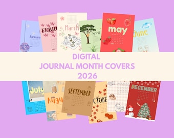 2026 Monthly Journal Covers Bundle, Planer Teiler (Digitaler Download)
