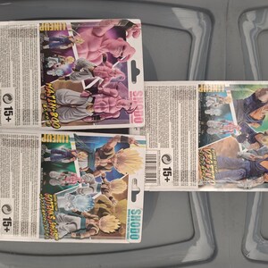 Puede incluir: Cuatro paquetes de figuras de acci&oacute;n con personajes de la serie Dragon Ball Z. Los paquetes muestran im&aacute;genes de personajes como Majin Buu, Gotenks y Super Saiyan Vegito. El embalaje incluye las etiquetas "SHODO" y "LINEUP".