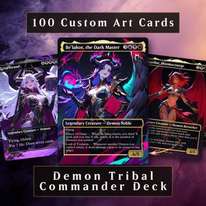 Mazo tribal de demonios / Commander listo para jugar con 100 cartas de arte personalizado