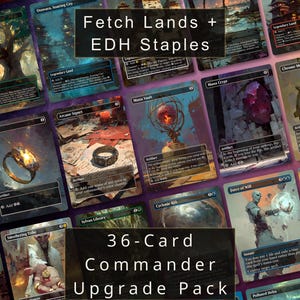 Commander Upgrade Proxy Bundle | Fetch Lands + EDH Staples | 36 Custom Art Cards | Sol Ring Mana Crypt