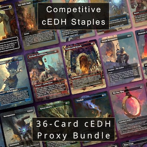 cEDH Proxy Bundle | 36 Competitive Commander Staples | Mana Crypt Force of Will Demonic Tutor Custom Art