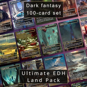 Ultimat EDH Land Pack | Alla 9 Land Cycles Proxy-paket | 100 anpassade konstkort