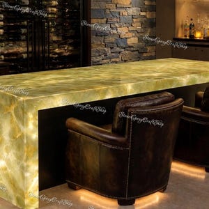 Mesa de bar de ónix retroiluminada de lujo, mesa de comedor moderna de isla de piedra, muebles de bar para el hogar que marcan tendencia, isla de cocina de ónix, mesa de bar de piedra retroiluminada,