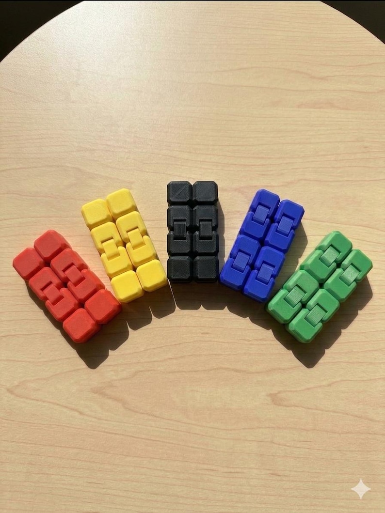 3D Printed Infinity Cube Fidget Toy Set | Smooth Textured Sensory Desk ...