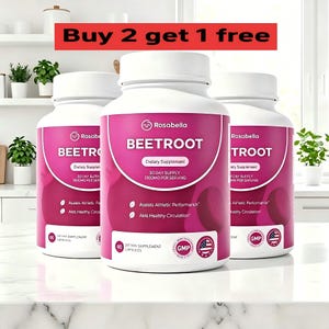 Rosabella Beetroot Capsules Buy 2 get 1 free Combo  (180 Count), Immunity, Circulation, Sleep,Energy, Stamina, Anti-aging, Detox Support