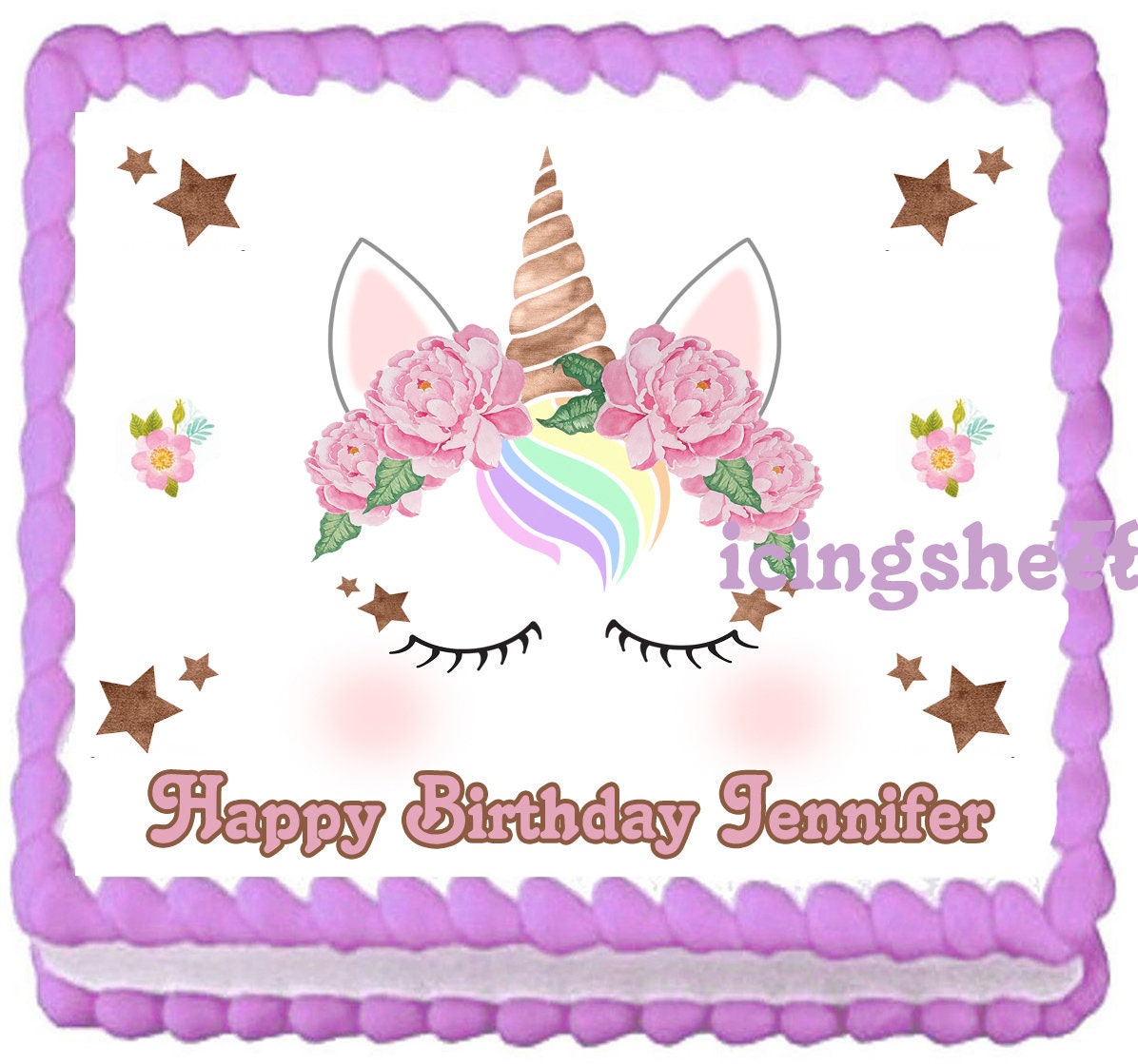UNICORN PERSONALISED EDIBLE CUPCAKE/CAKE TOPPER/DECORATION WAFER PAPER/ICING UNICORN PERSONALISED EDIBLE CUPCAKE/CAKE TOPPER/DECORATION WAFER PAPER/ICING