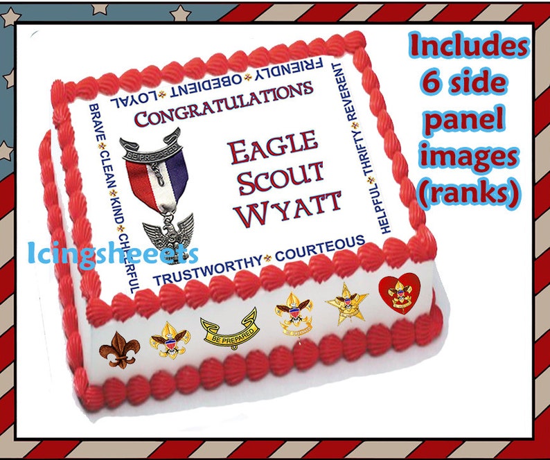 Boy Scouts Of America Round Edible Birthday Cake Topper Frosting