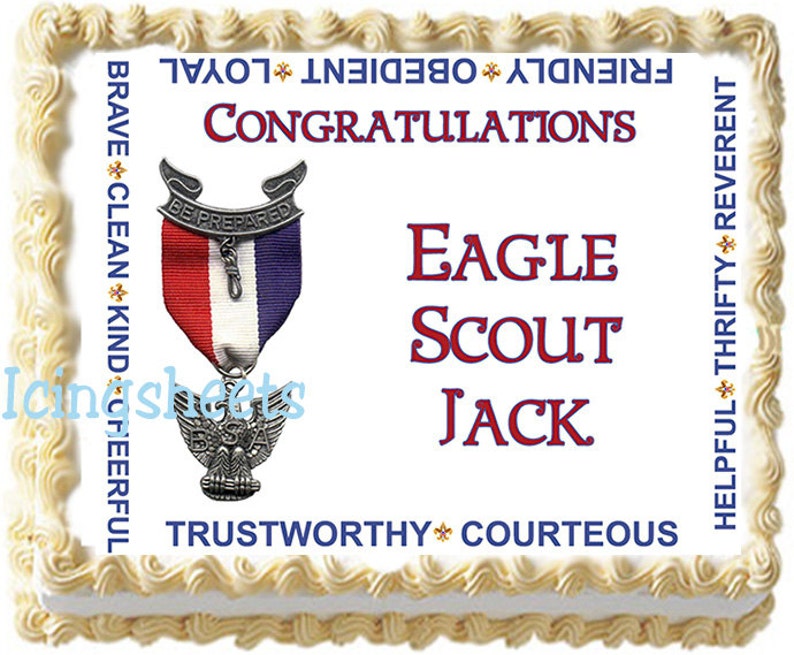 Boy Scouts Eagle Cub Tiger Edible Icing Sheet Photo Cake Etsy