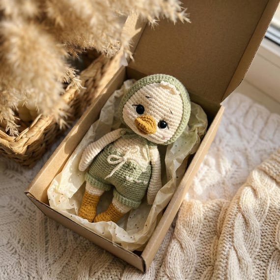 Crochet Duck Doll, Handmade Amigurumi Duck,Nursery Decor