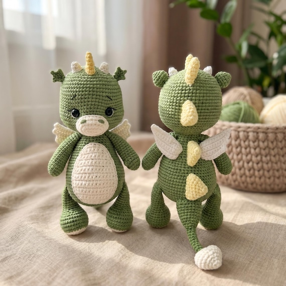 Crochet Dragon Plush, Handmade Amigurumi Toy, Baby Gift, Nursery Decor