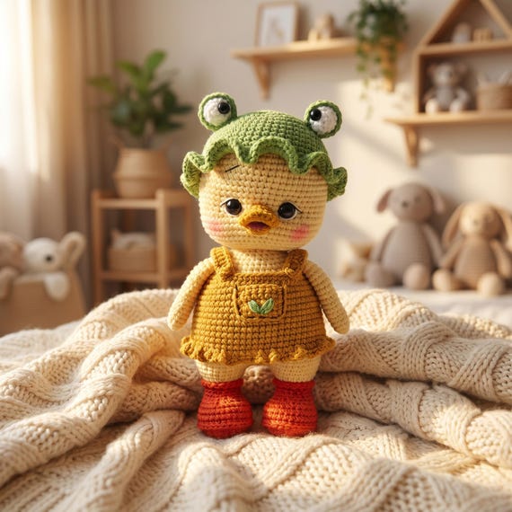 Crochet Chick Doll, Amigurumi Baby Toy, Nursery Decor