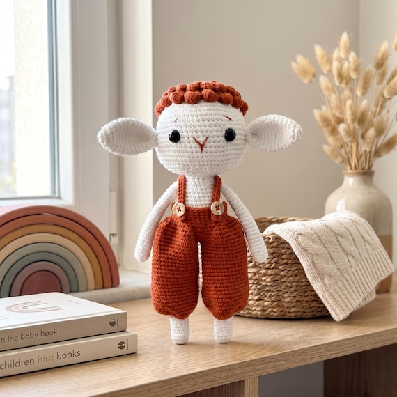 İsimli Örgü Kuzu – Tulumlu Amigurumi Uyku Arkadaşı