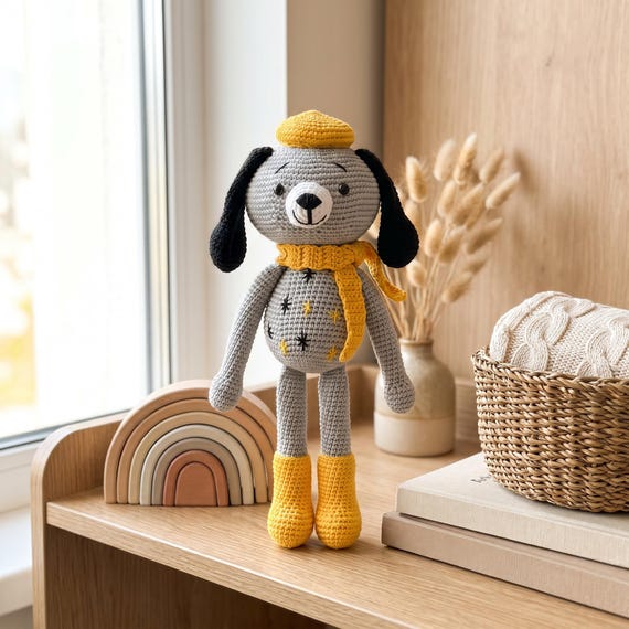 İsimli Örgü Köpek – Atkılı Amigurumi Uyku Arkadaşı