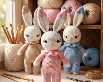 Handgemachtes Häkelhäschen Plüschtier, Amigurumi, weiches Kuscheltier, Kinderzimmer Dekor, Babypartygeschenk