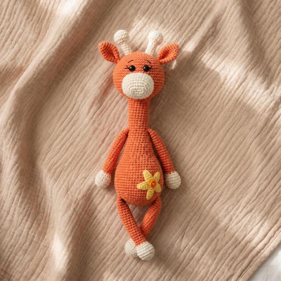 Crochet Giraffe Plush, Safari Nursery Decor, Baby Keepsake Gift