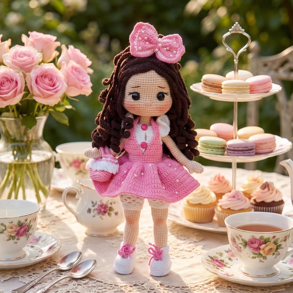 Crochet Fashion Doll with Name, Special Handmade Amigurumi Toy, Personalized Baby Girl Gift