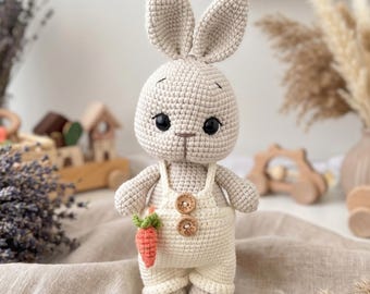 Gehäkelte Hase Plüschtier, Kaninchen Kinderzimmer Dekor - personalisiertes Baby Geschenk