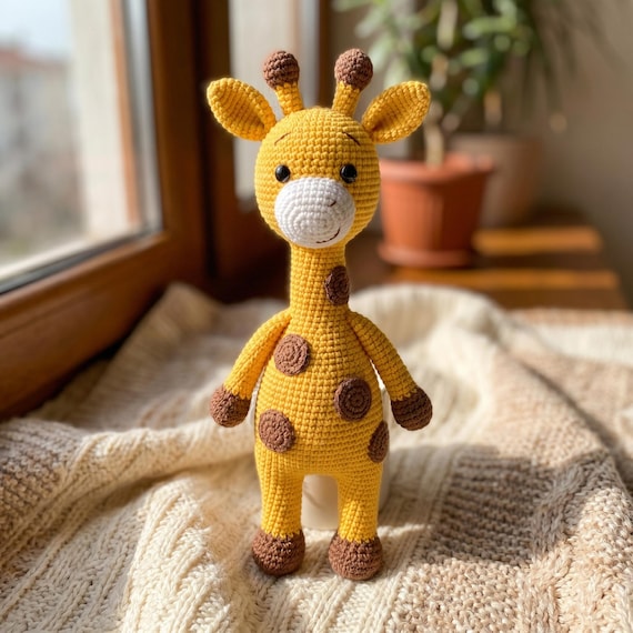 Crochet Giraffe Plush Toy, Amigurumi Doll, Handmade Nursery Decor