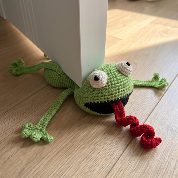 Crochet Frog Door Stopper | Baby Animal Doorstop | Handmade Cottagecore Home Decor | Housewarming Gift