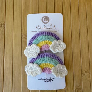 Crochet Hair Clips Set, Handmade Toddler Hair Accessories - Floral Fruit Mushroom Barrettes image 9