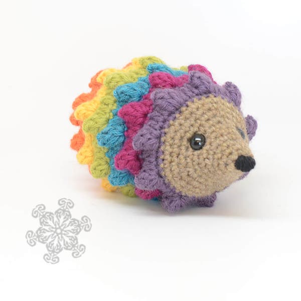 Rainbow Hedgehog Stuffed Animal, Hand Crocheted Hedgie, Simple Toy